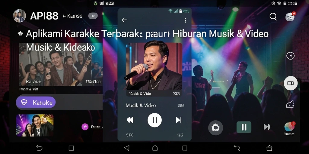 Tampilan antarmuka aplikasi API88 untuk karaoke yang menarik.