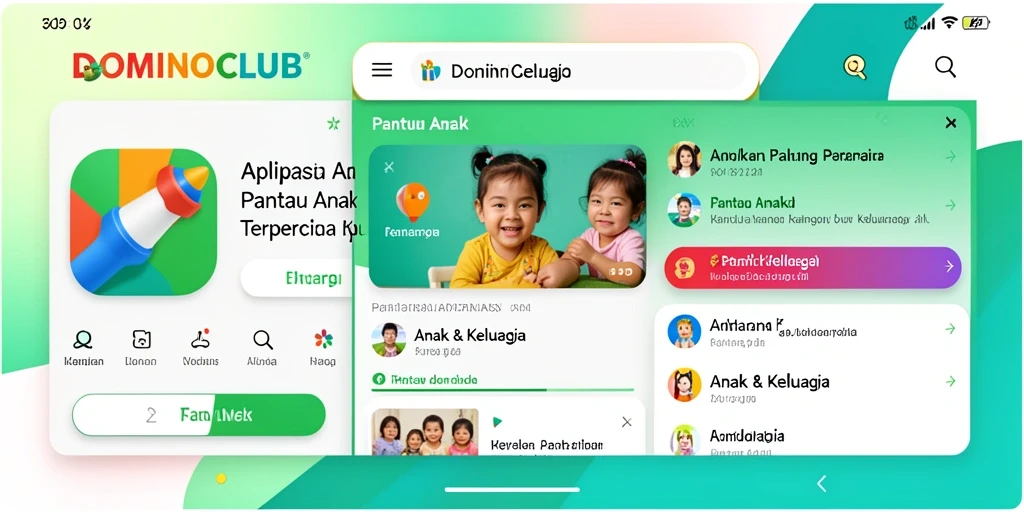 Antarmuka aplikasi DOMINOCLUB yang intuitif untuk memantau anak.