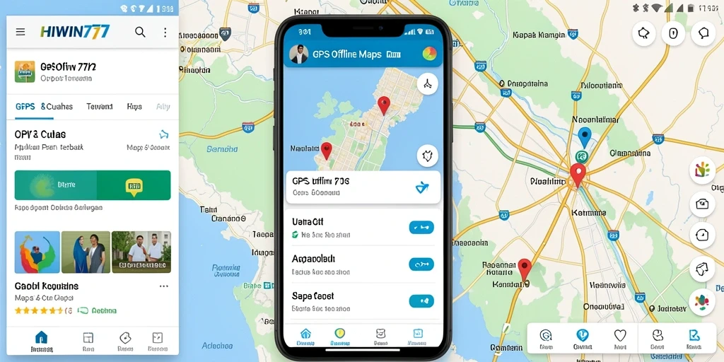 Tampilan antarmuka HIWIN777 dengan fitur GPS Offline Maps yang intuitif.