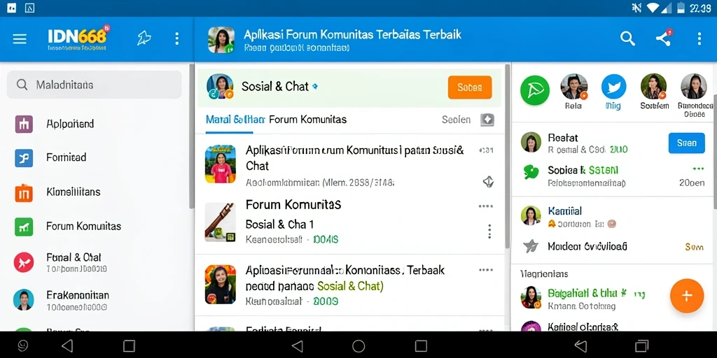 Tampilan antarmuka menarik IDN668 yang memfasilitasi Forum Komunitas.