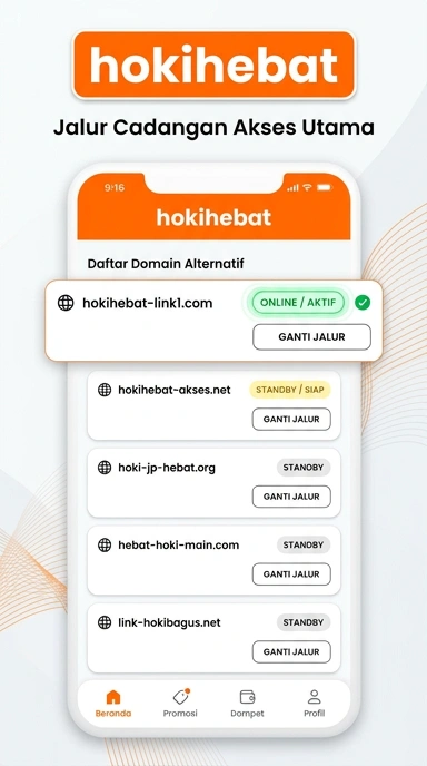 Tampilan link alternatif hokihebat