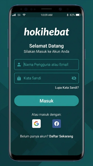 Tampilan halaman login hokihebat