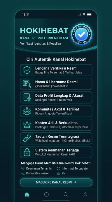 Tampilan kanal resmi hokihebat